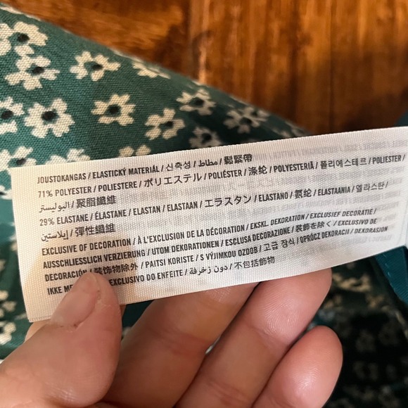 Abercrombie and fitch Womens green floral tie front flowy mini‎ dress sz xsp EUC - Picture 4 of 6